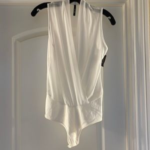Tic toc sheer bodysuit. White